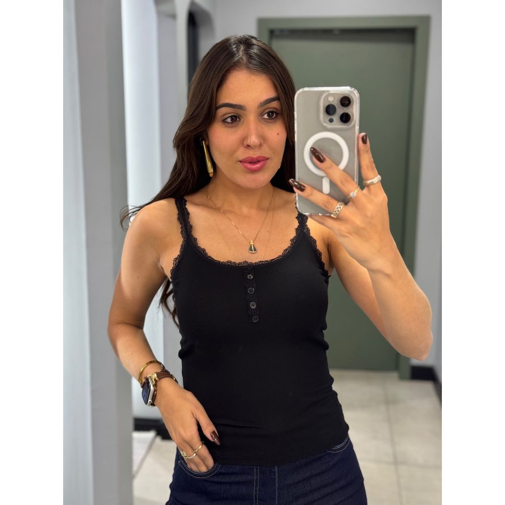 BLUSA SABRINA RENDA PRETO