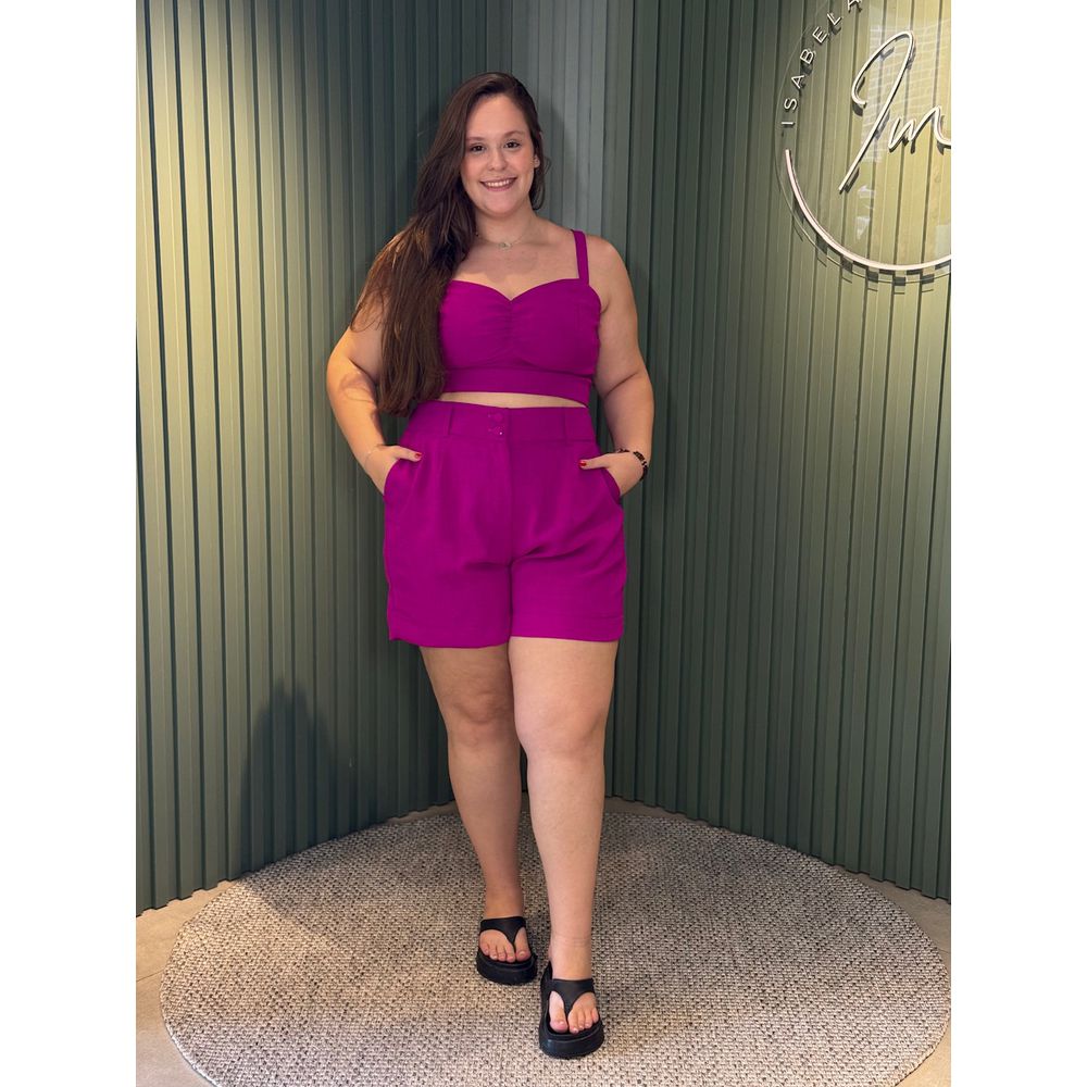 CONJUNTO LINHO PLUS SIZE FUCSIA