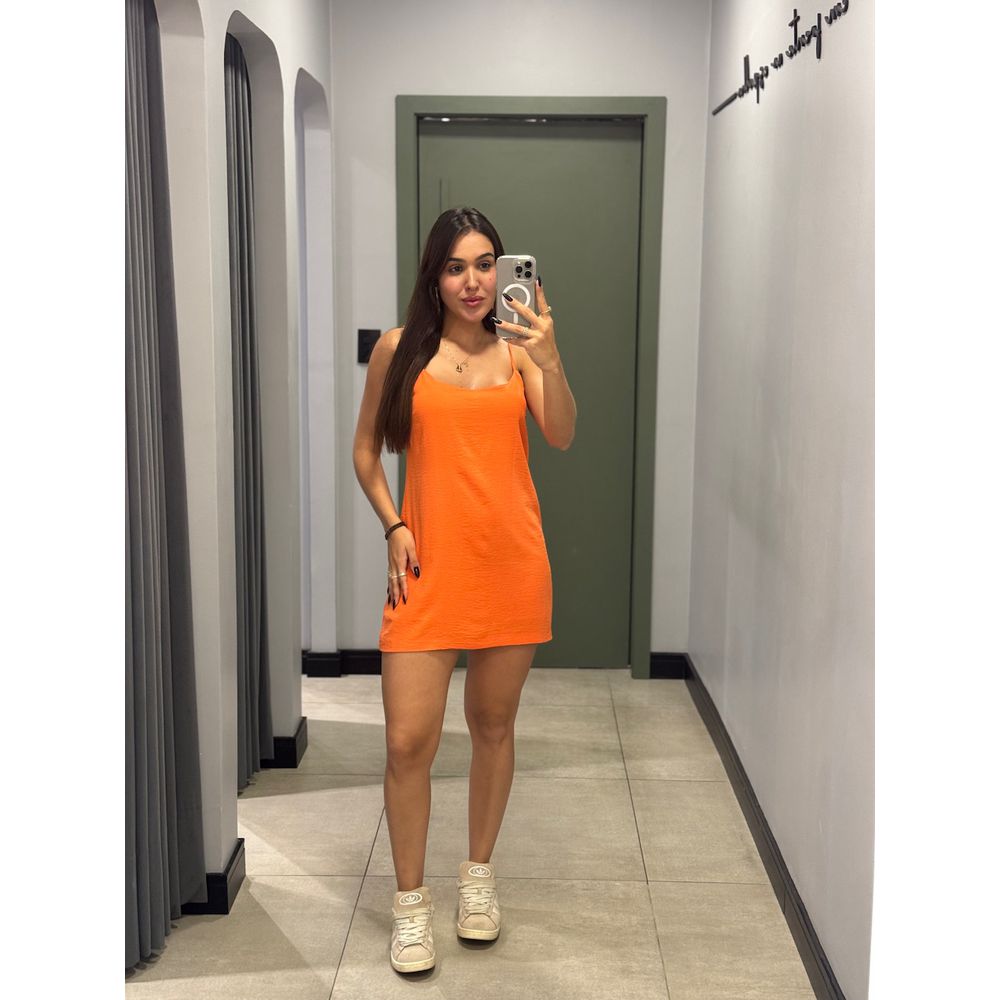 VESTIDO BASIC CREPE LARANJA