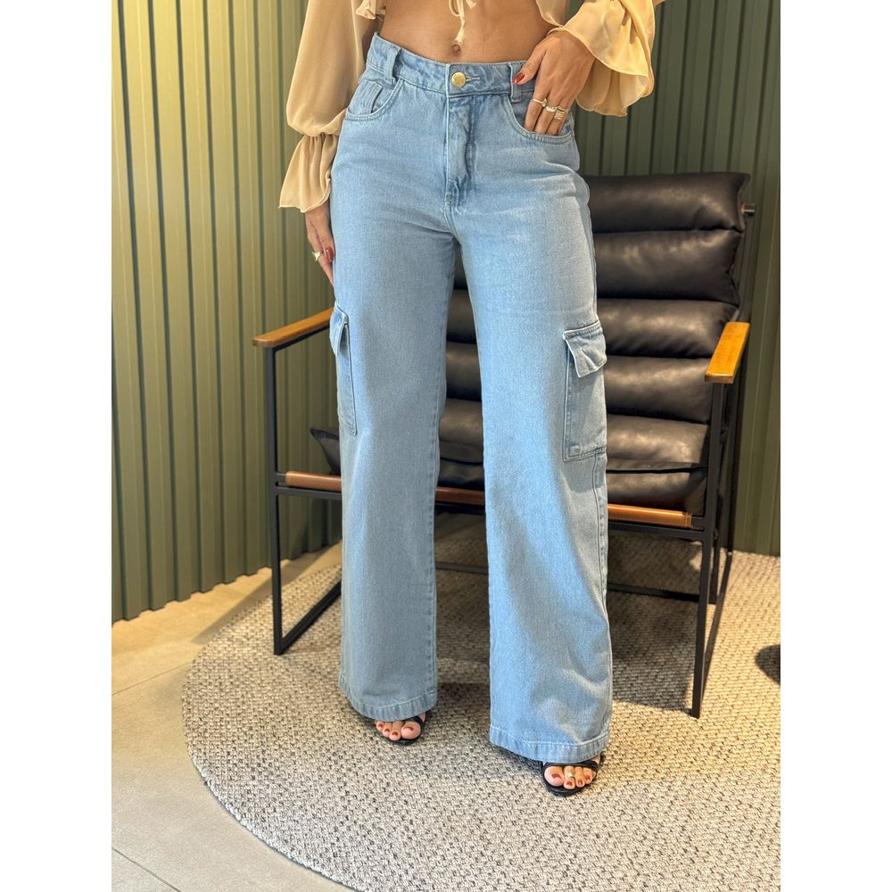 CALÇA CARGO SAMANTA JEANS