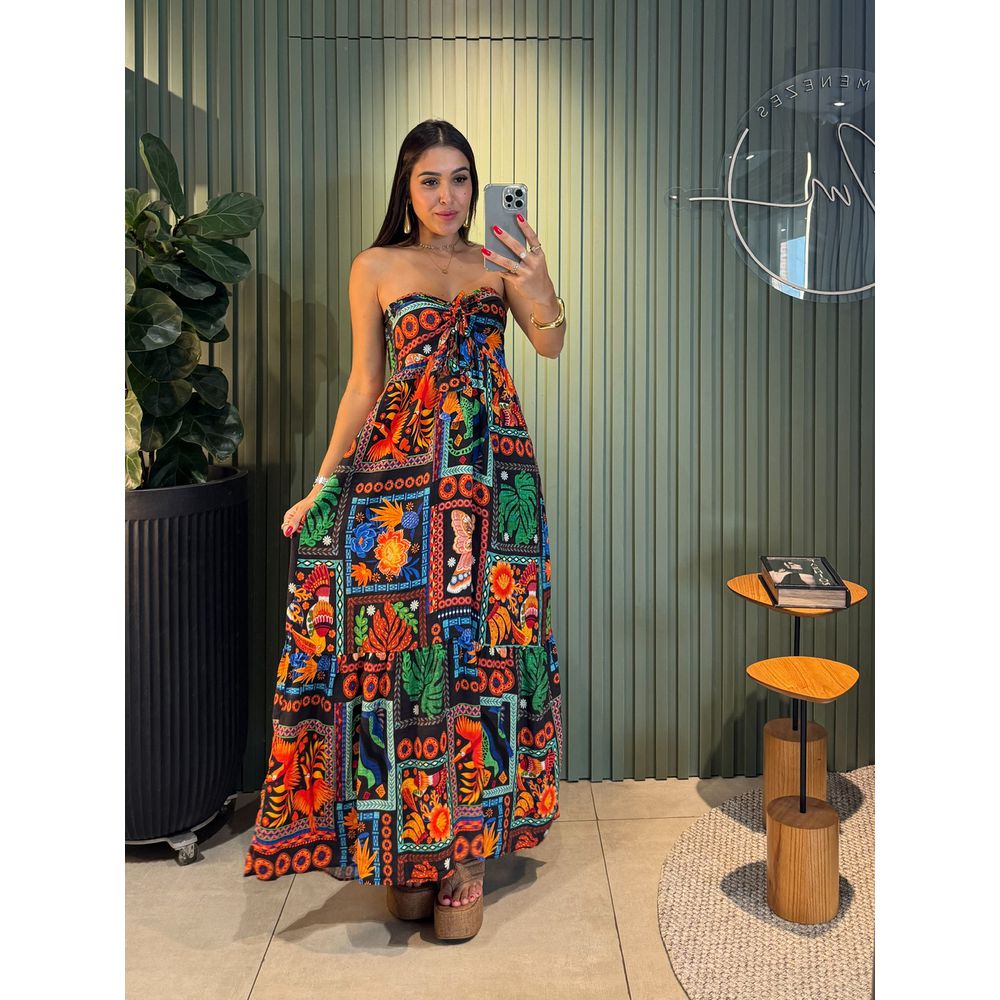 VESTIDO LONGO TALIA PRETO EST BORBOLETA