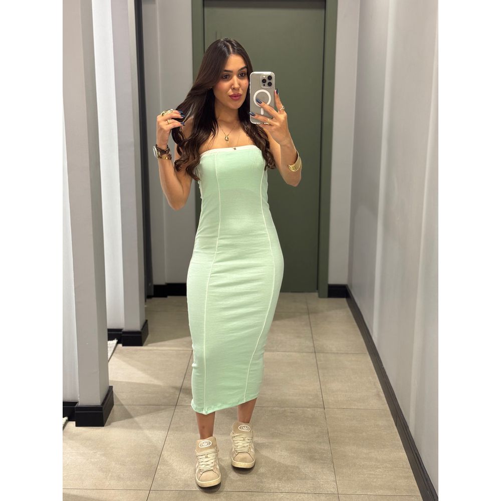 VESTIDO IRIS MIDI VERDE AGUA