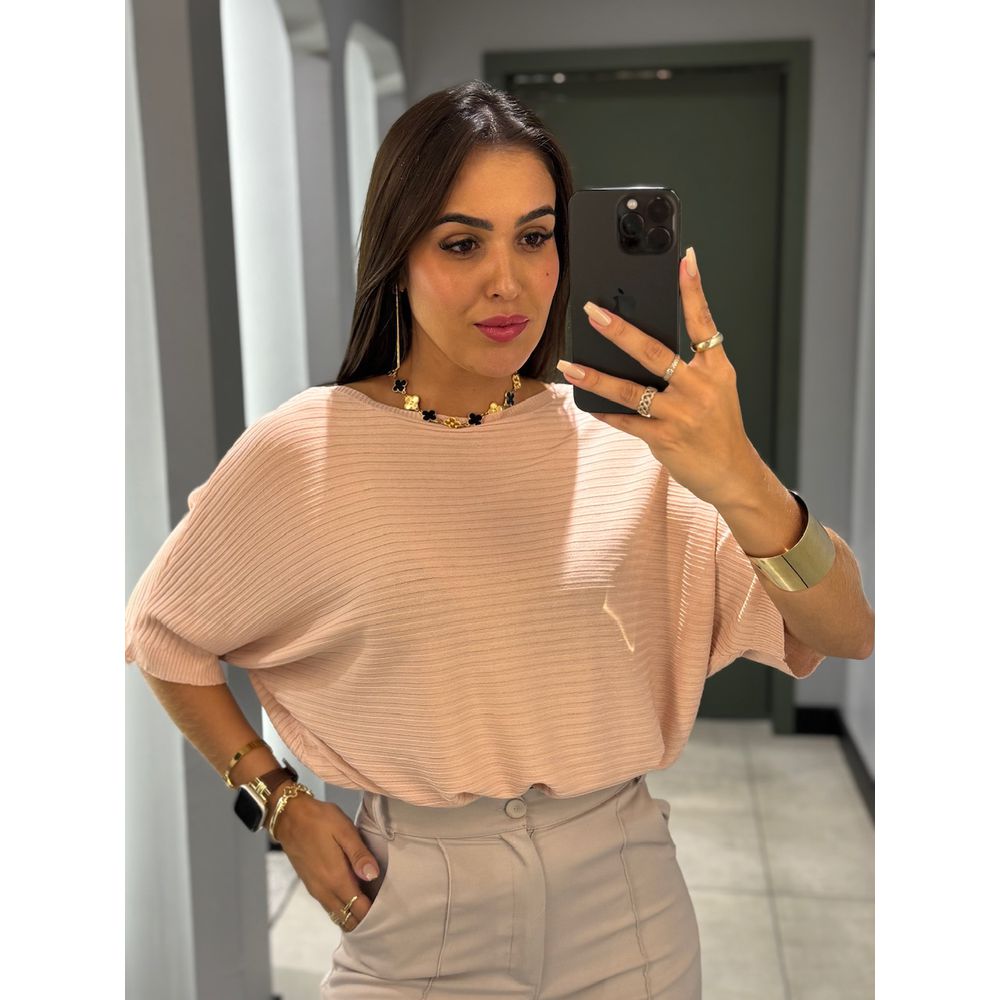 BLUSA HELENA MANGUINHAS ROSA