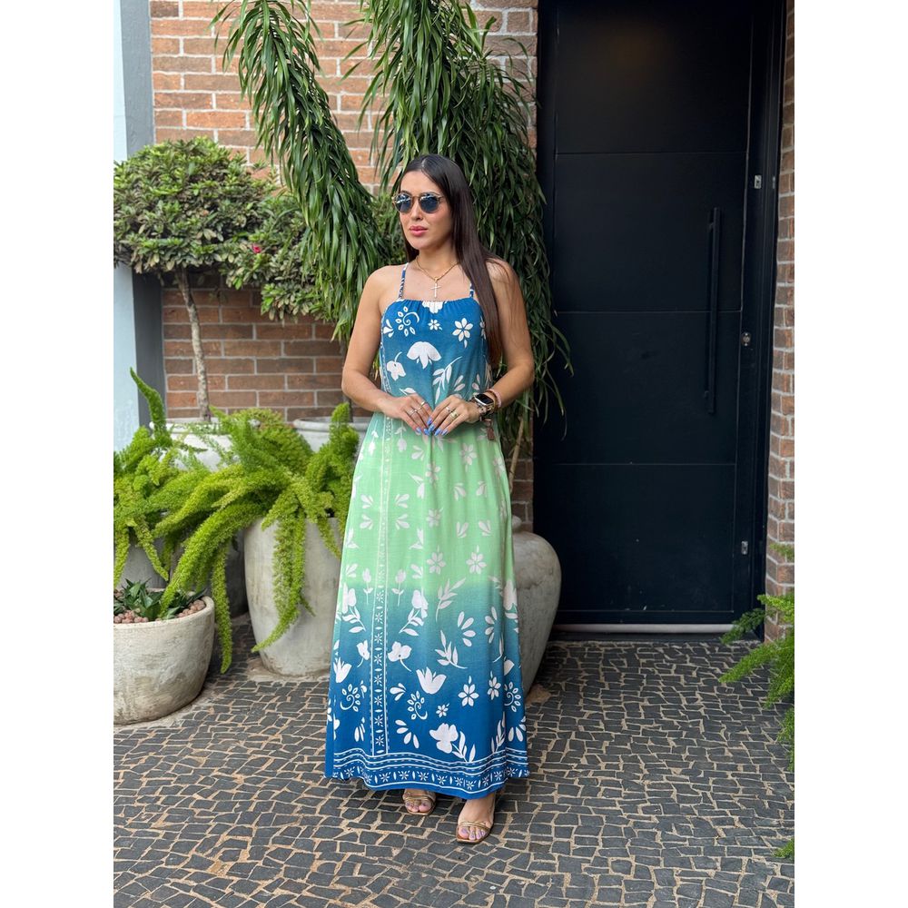 VESTIDO VANESSA BICOLOR AZUL