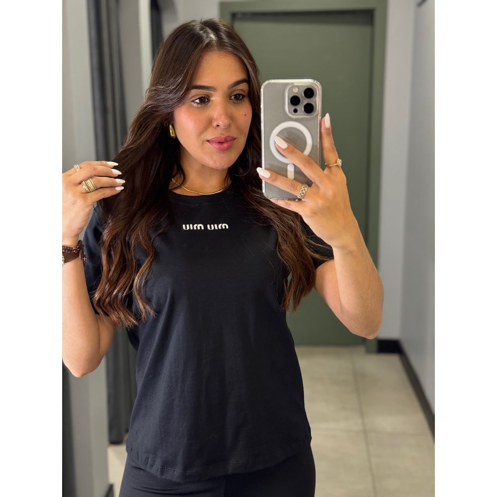 T-SHIRT MIUMIU PRETO
