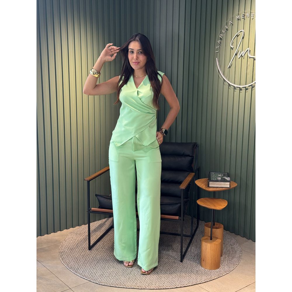 CONJUNTO CECILIA ALFAIATARIA VERDE 
