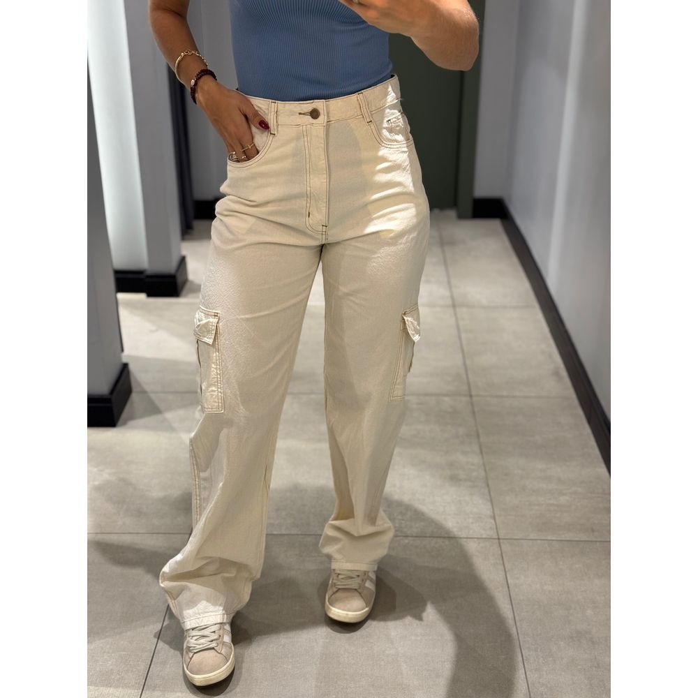 WIDE LEG CARGO FRESH JEANS OFF