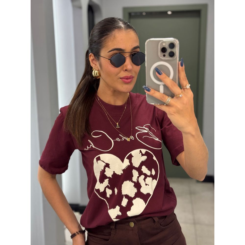T-SHIRT BOHO CHIC MARSALA