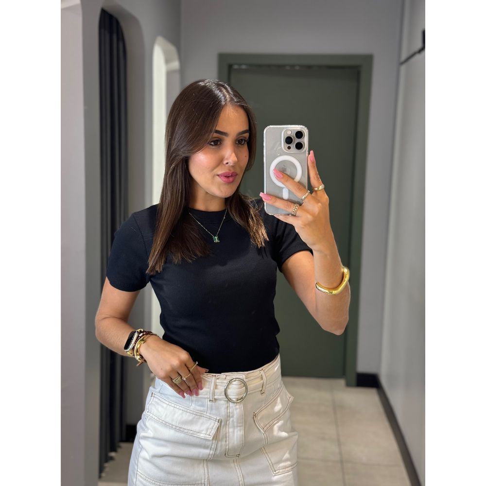 BLUSA BABY LOOK PRETO