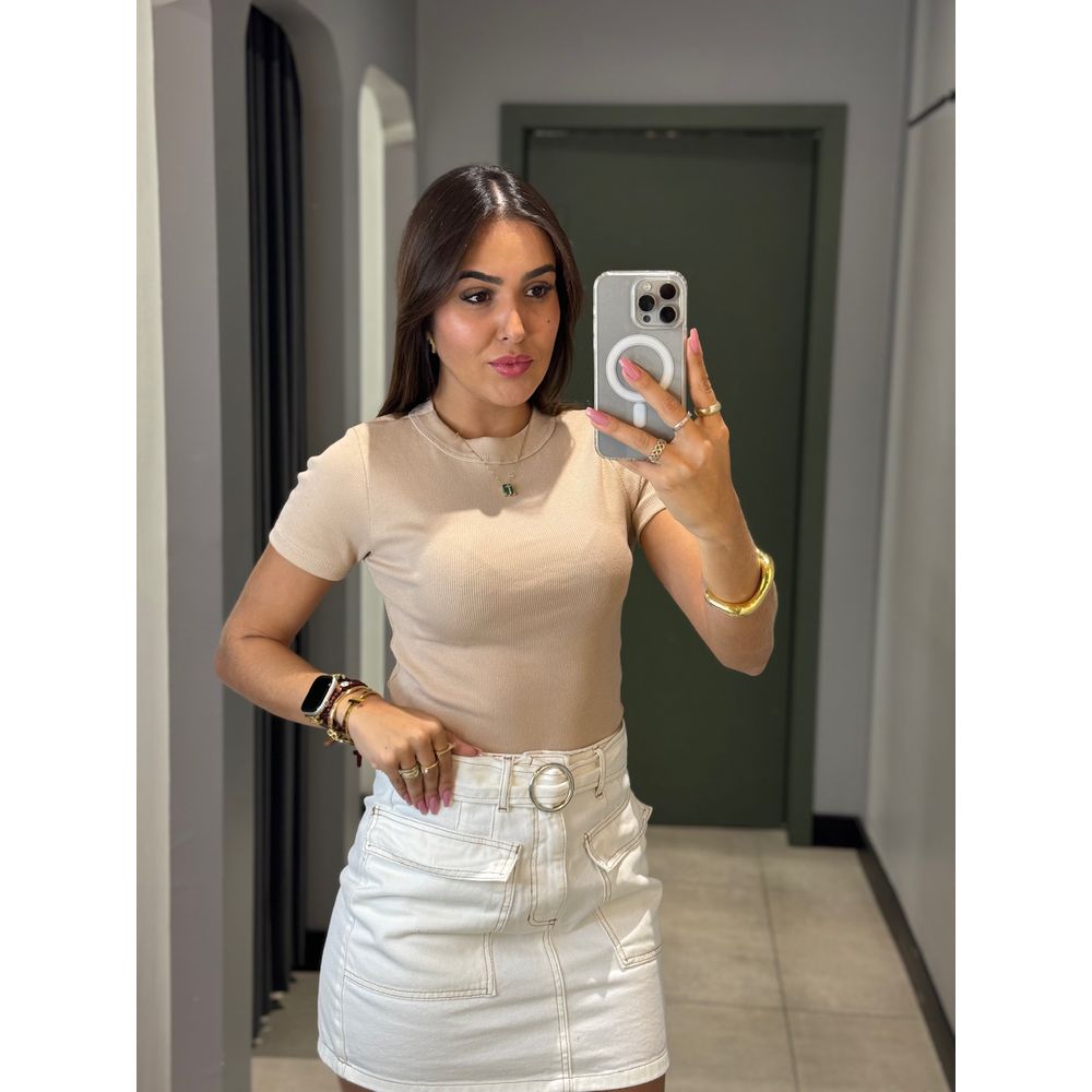 BLUSA BABY LOOK BEGE