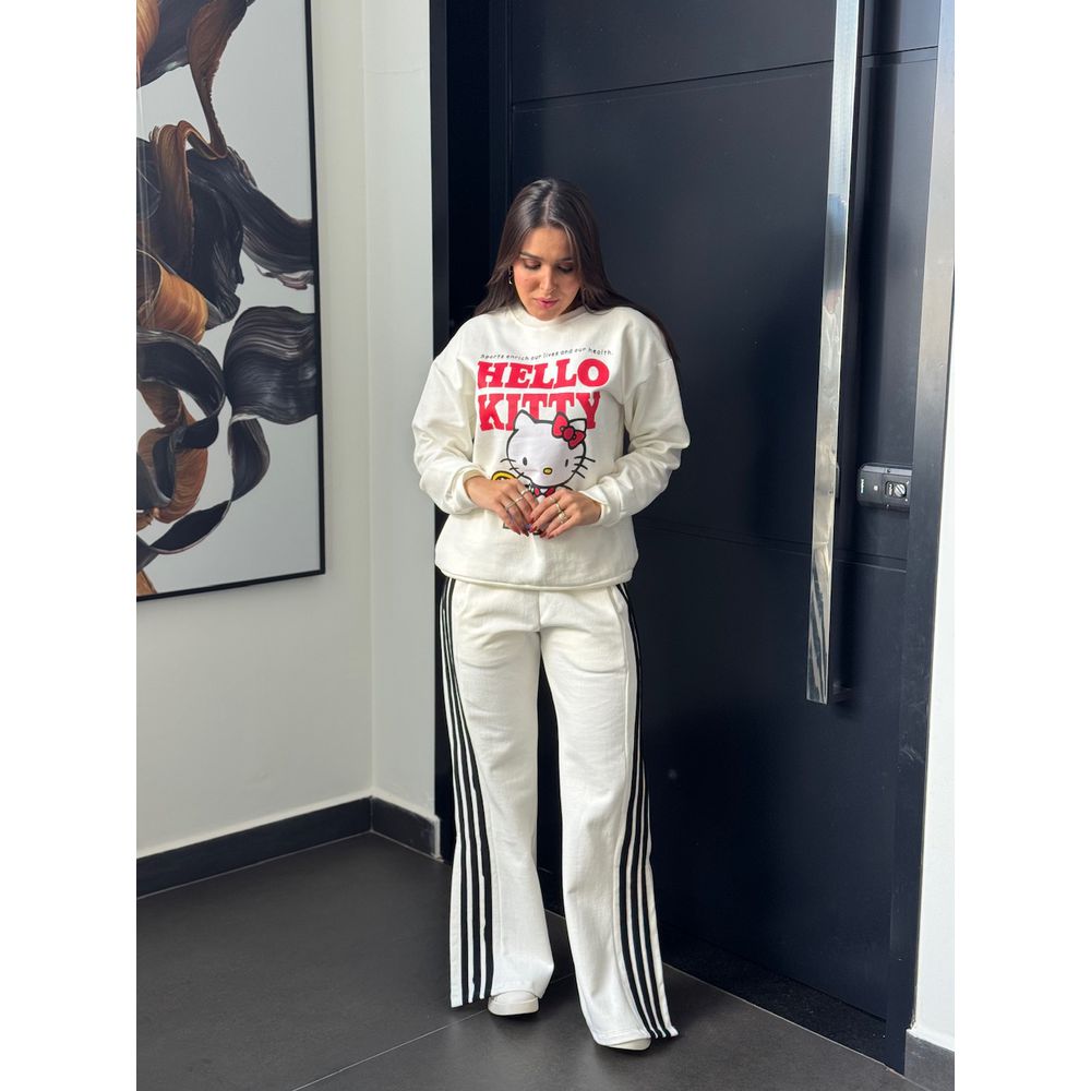 MOLETOM HELLO KITTY OFF WHITE