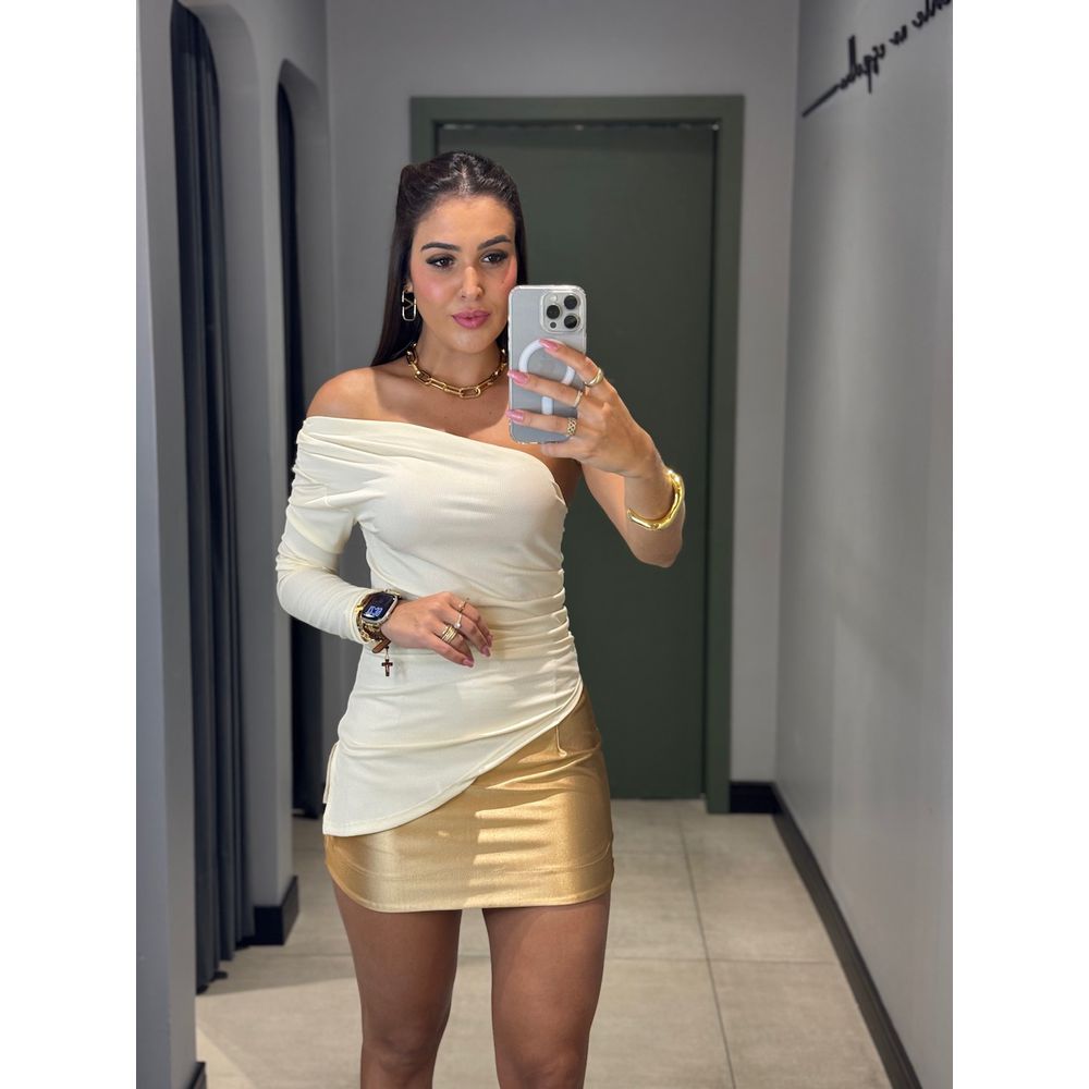 BLUSA ISIS ASSIMETRICA OFF WHITE