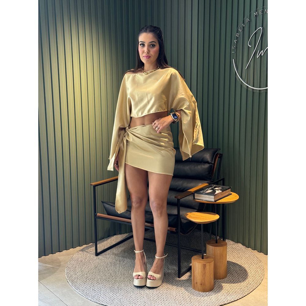 CONJUNTO LORENA CETIM DOURADO