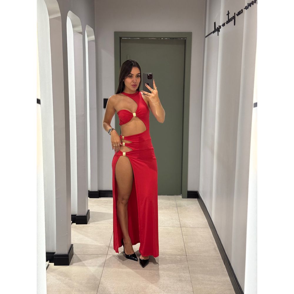 VESTIDO KATIA ABERTO VERMELHO