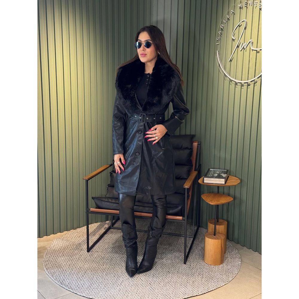SOBRETUDO ANTONIA COURO PRETO
