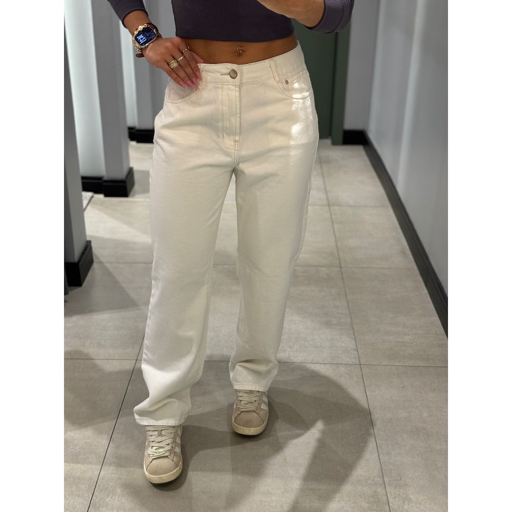 WIDE LEG JEANS RETA CRMN OFF WHITE