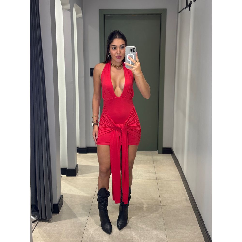 VESTIDO ISA PALA VERMELHO