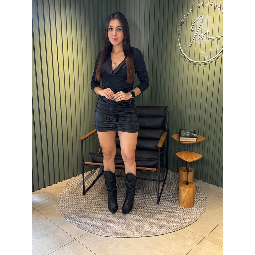 VESTIDO LARA MANGA LONGA PRETO