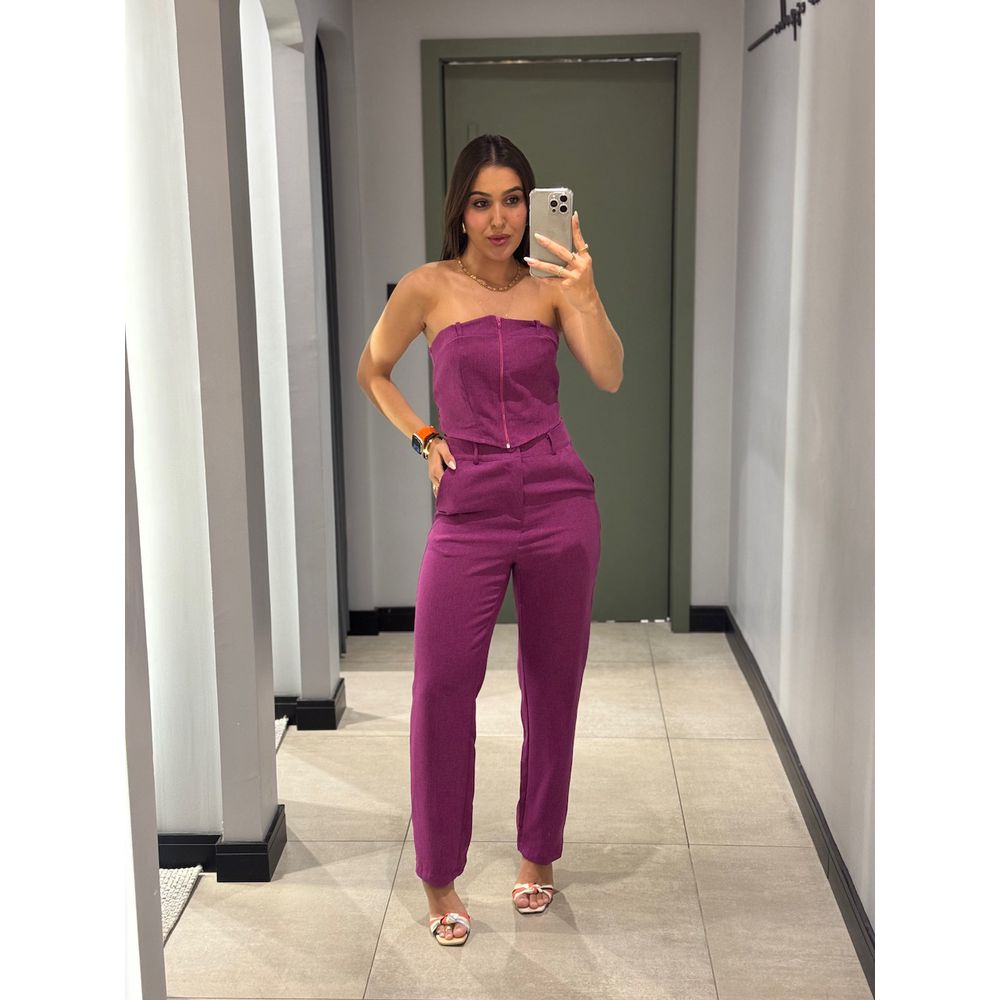 CONJUNTO JULIANA ALFAIATARIA FUCSIA