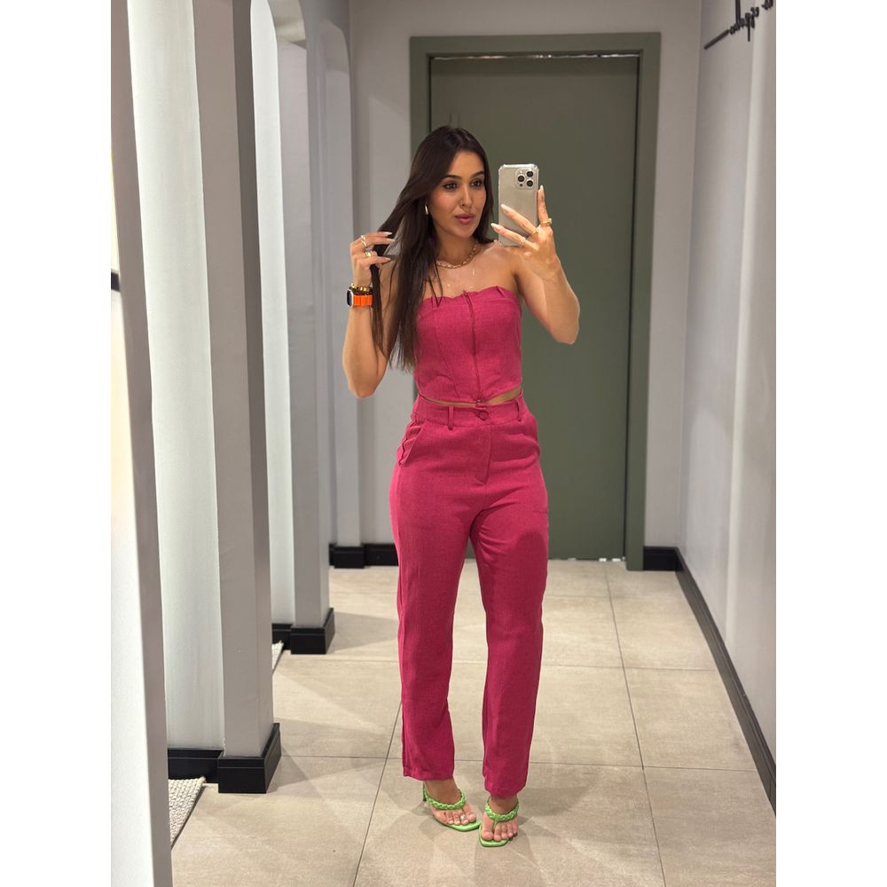 CONJUNTO JULIANA ALFAIATARIA PINK