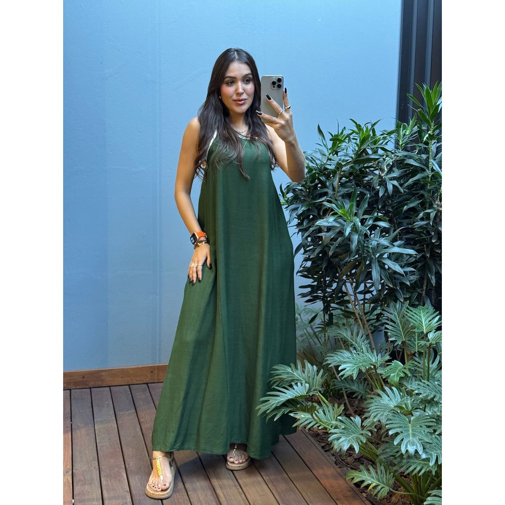 VESTIDO MILENA LONGO VERDE 