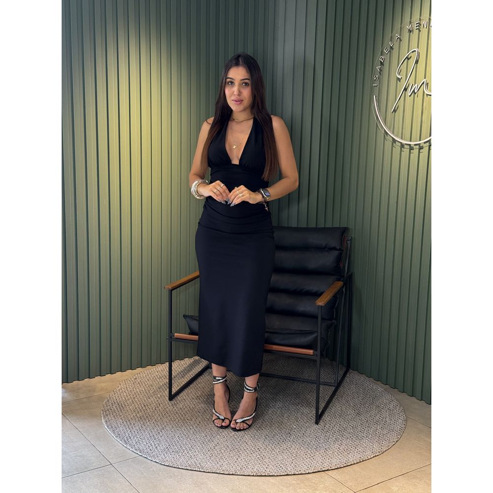 VESTIDO ELEONORA MIDI PRETO
