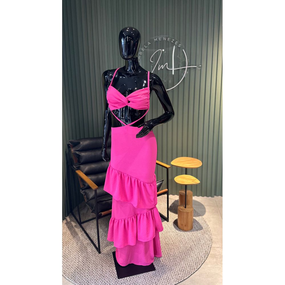 VESTIDO THALIA BABADO PINK