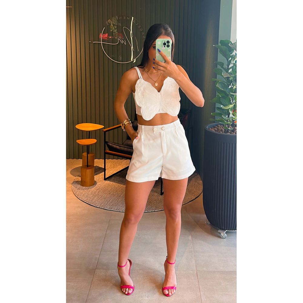 CONJUNTO BORBOLETA ALFAIATARIA OFF WHITE