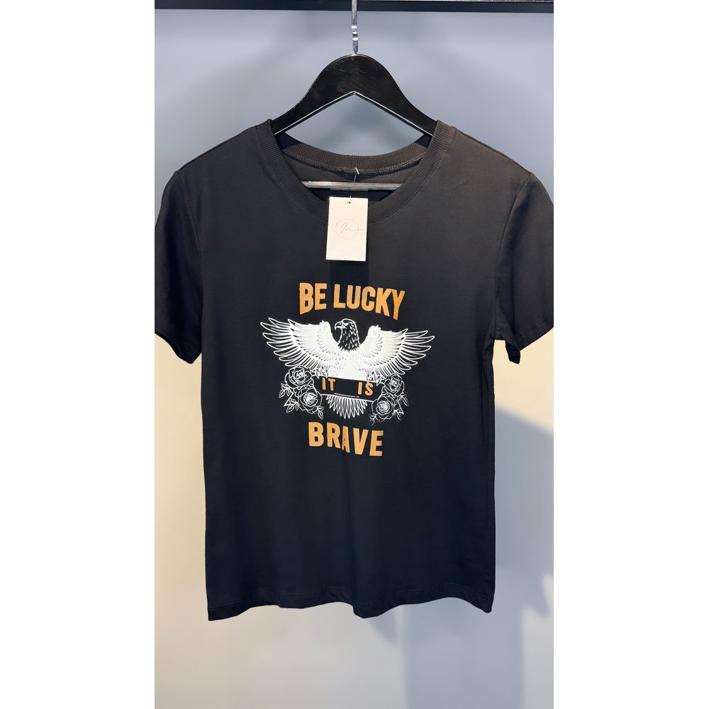 T-SHIRT BE LUCKY PRETO