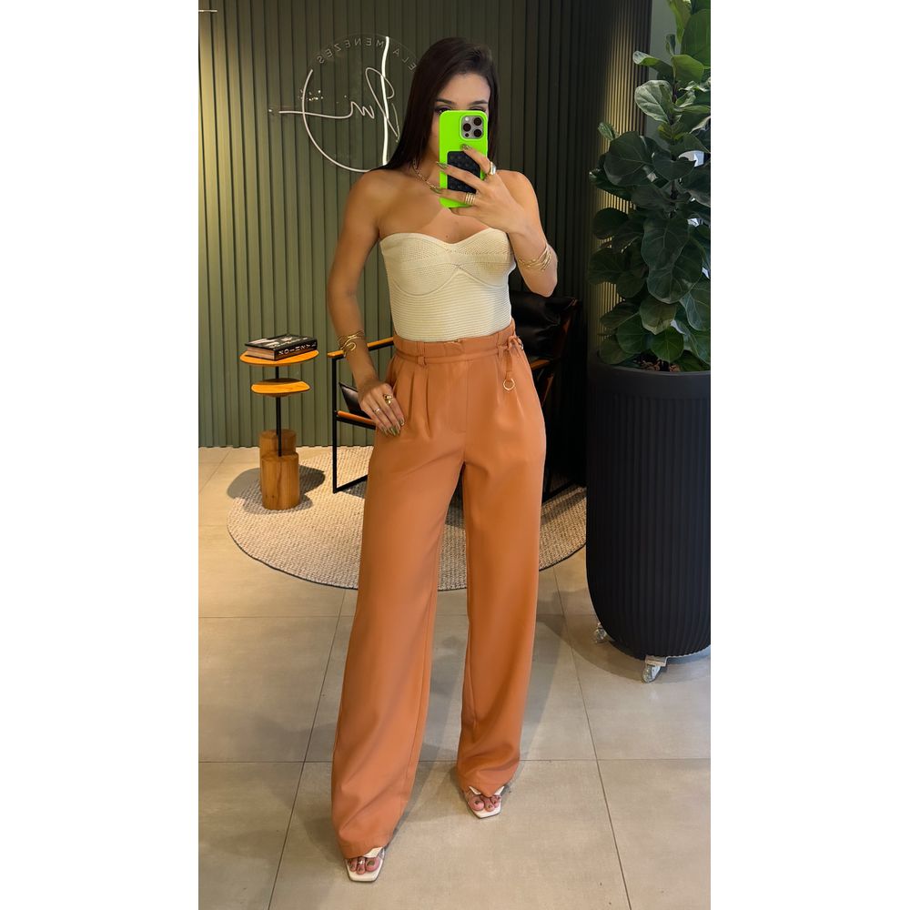 CALÇA PANTALONA ALFAIATARIA TERRA COTA