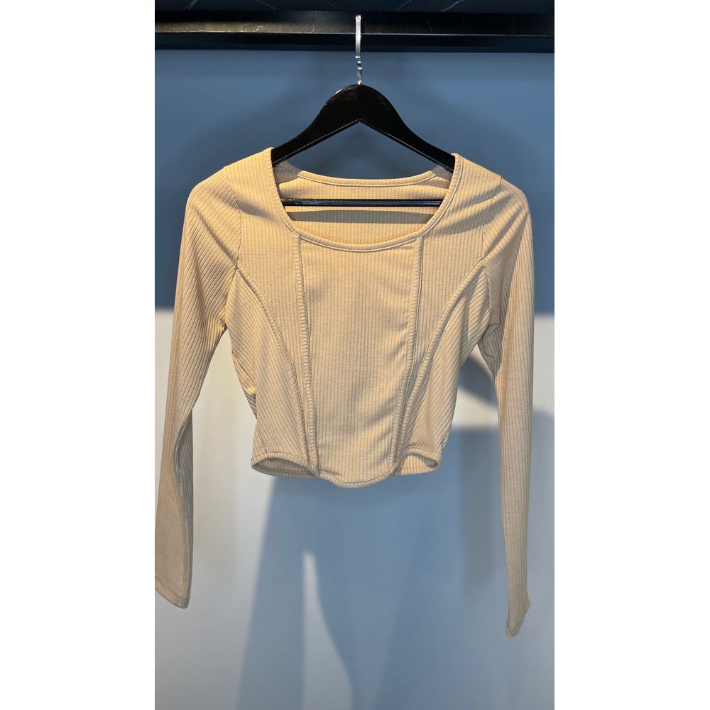 CROPPED VIES CANELADO BEGE
