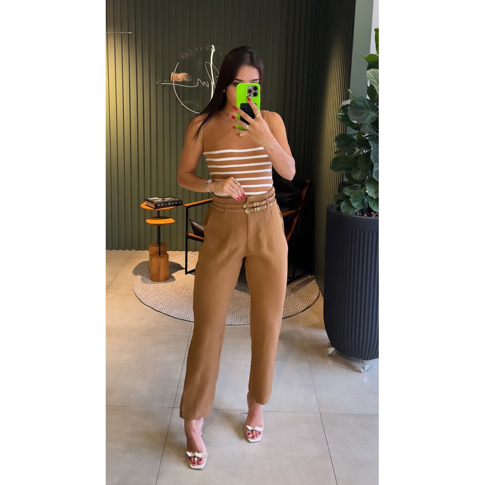 BLUSA LISTRADA TRICOT NUDE