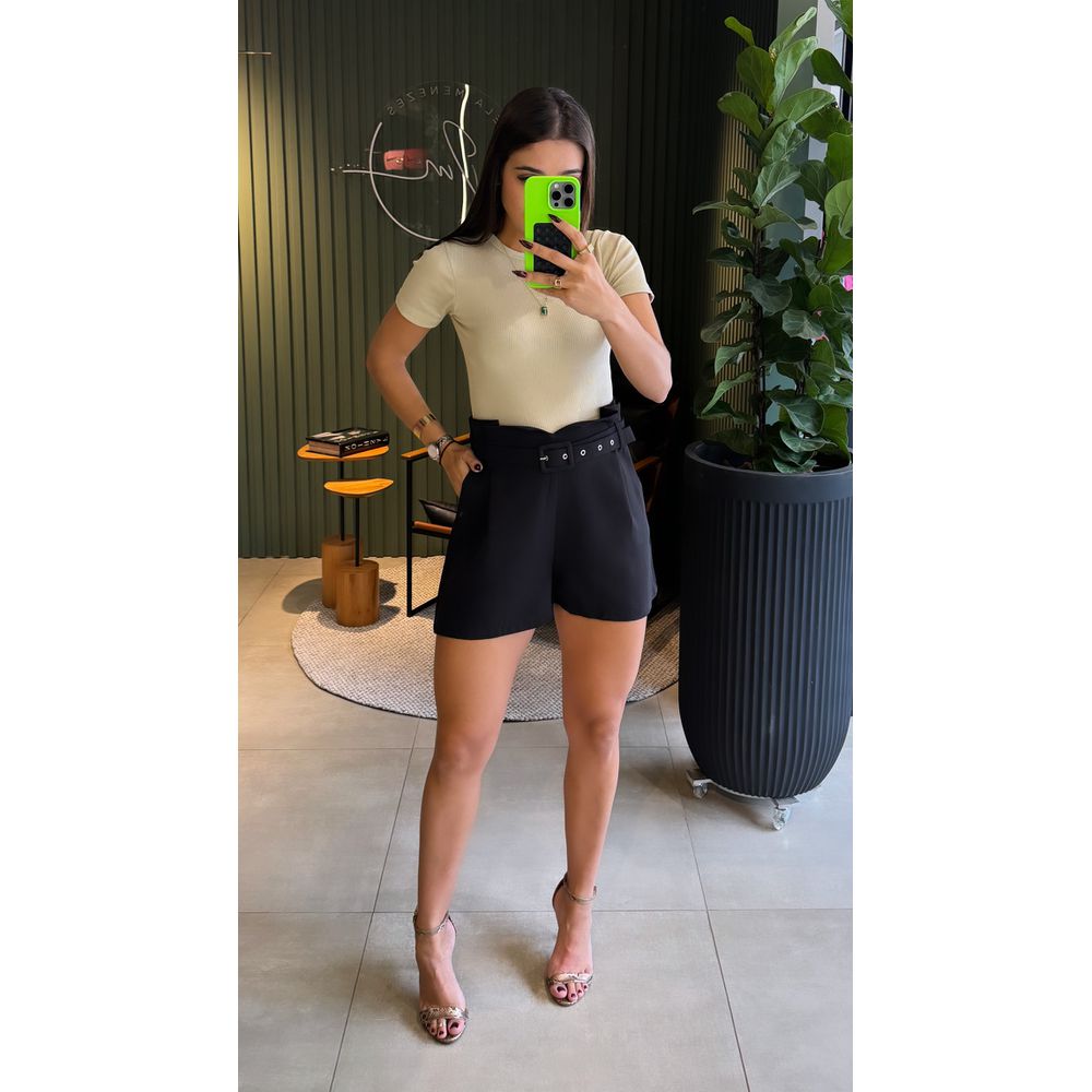 SHORT LONDRES ALFAIATARIA PRETO