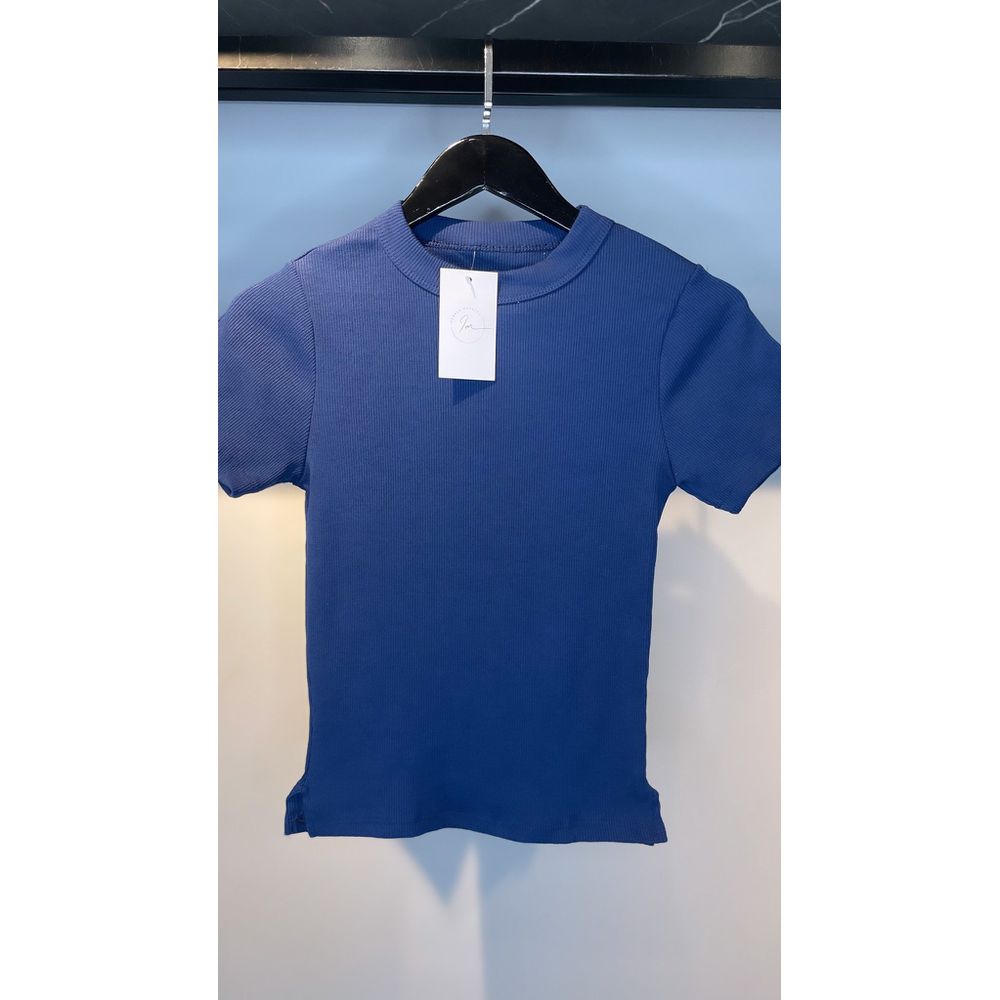 BLUSA BABY LOOK AZUL JEANS
