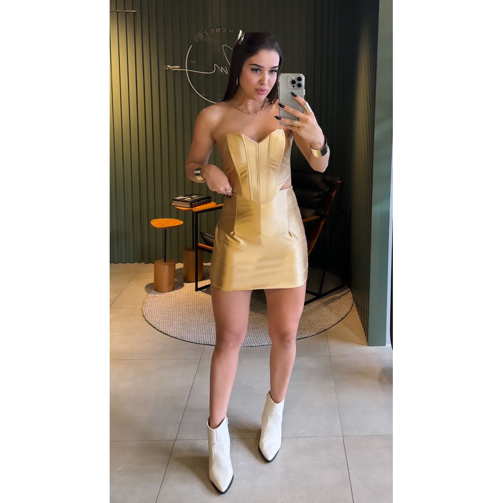 CORSET PRADA DOURADO