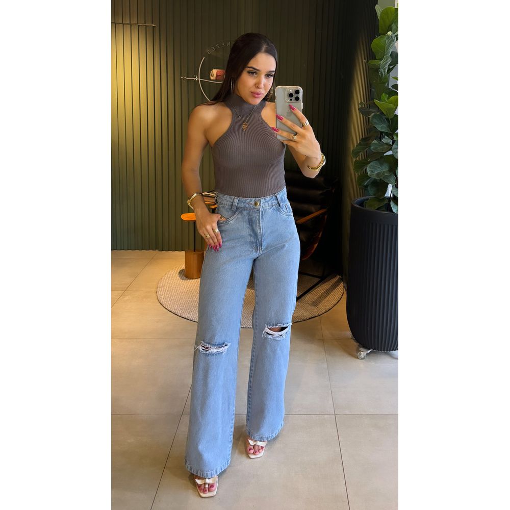 WIDE LEG JEANS RASGADA JEANS