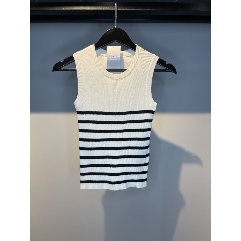 BLUSA LISTRADA TRICOT BRANCO