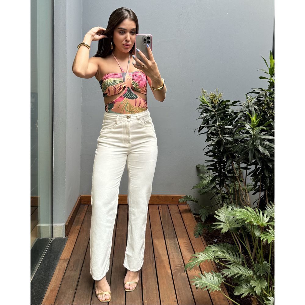 WIDE LEG JEANS RETA CRMN OFF WHITE
