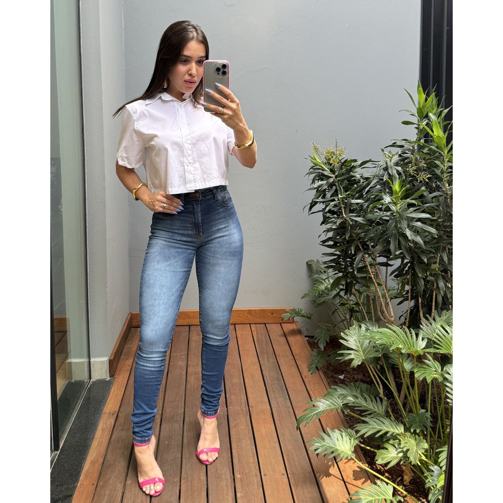 CALÇA SKINNY BÁSICA CRMN JEANS ESCURO