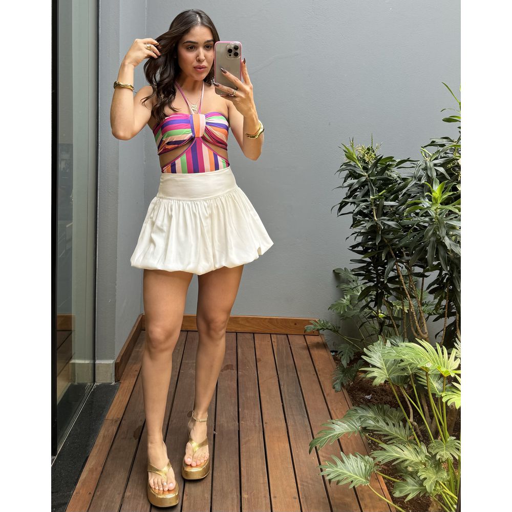 BODY MAIO RECORTES LISTRADO COM ROSA