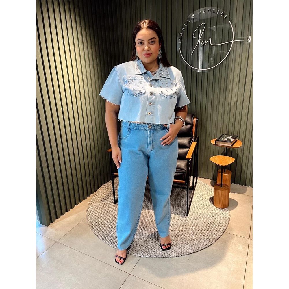 CALÇA MOM JEANS PLUS SIZE JEANS
