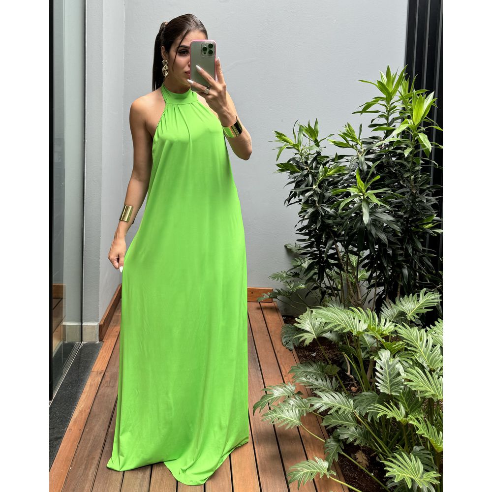 VESTIDO LONGO LENITA MAÇA VERDE