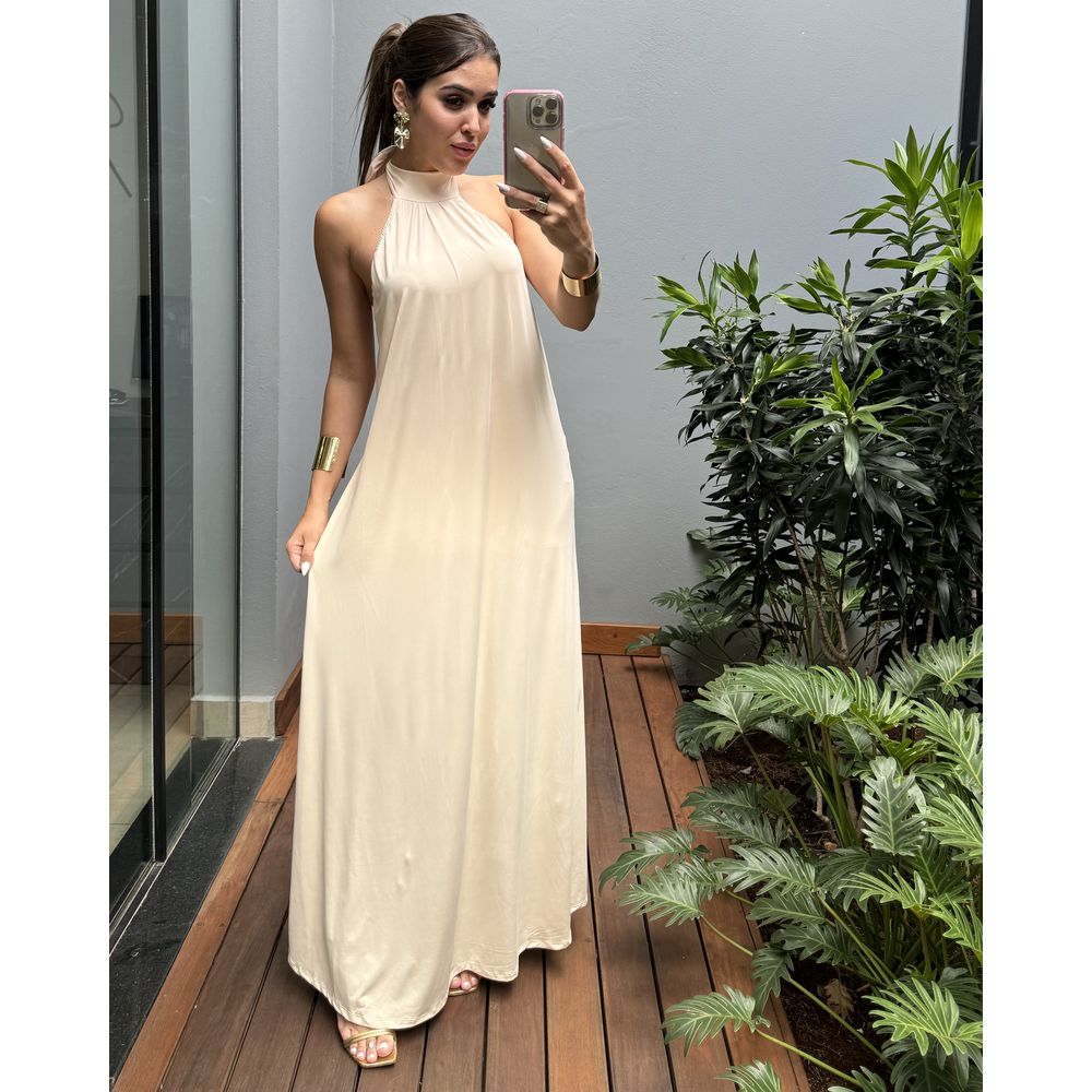 VESTIDO LONGO LENITA BEGE