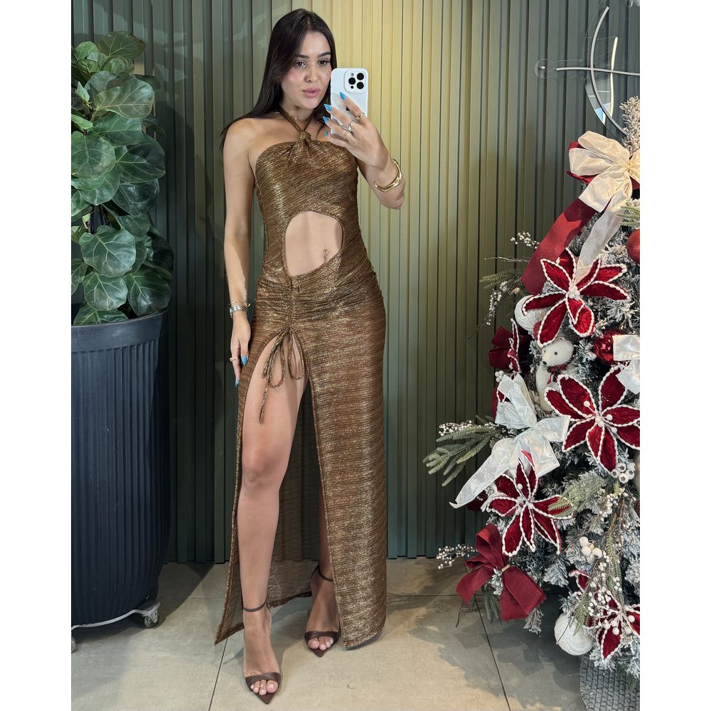 VESTIDO TRANCOSO BRONZE
