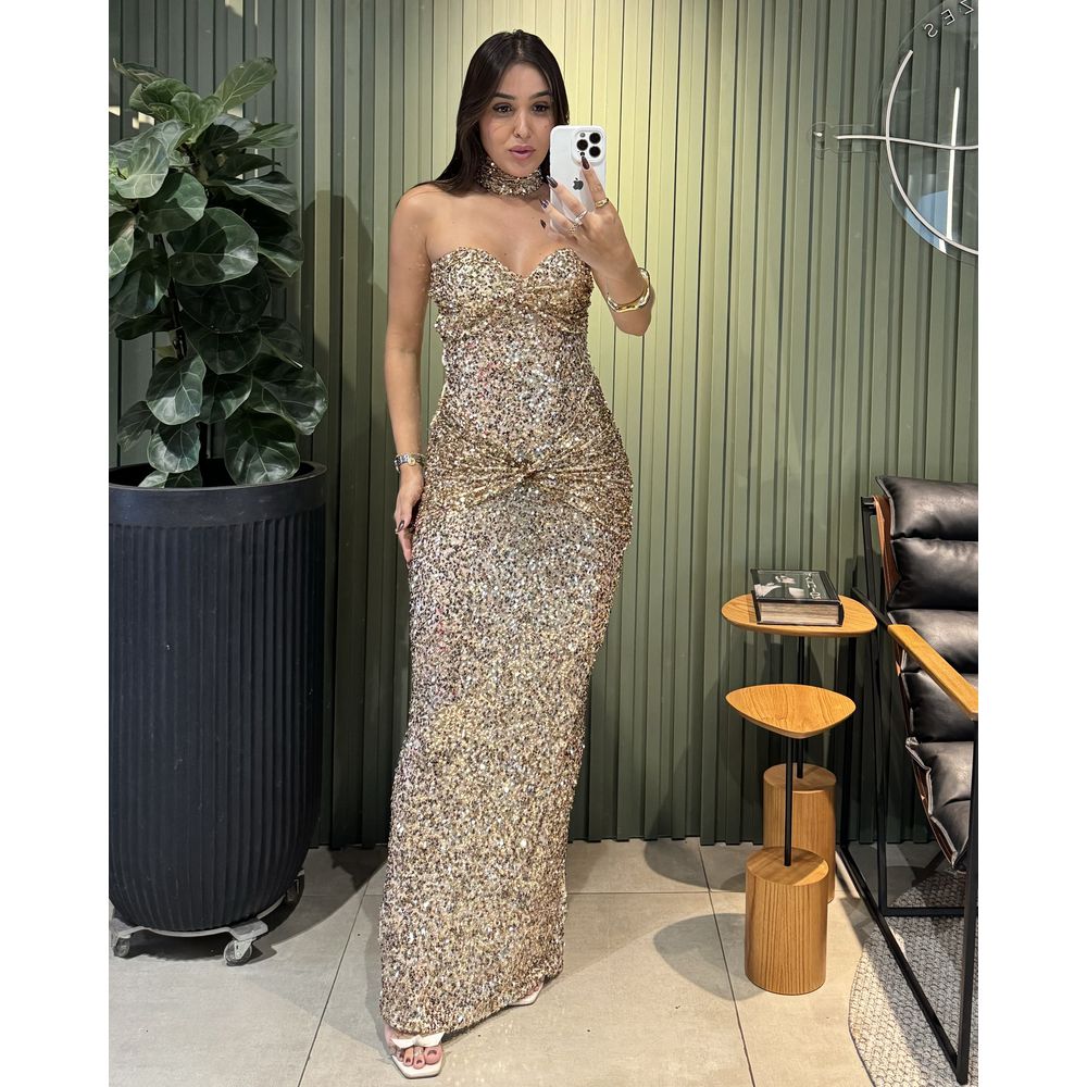 VESTIDO PAETÊ LORENA DOURADO