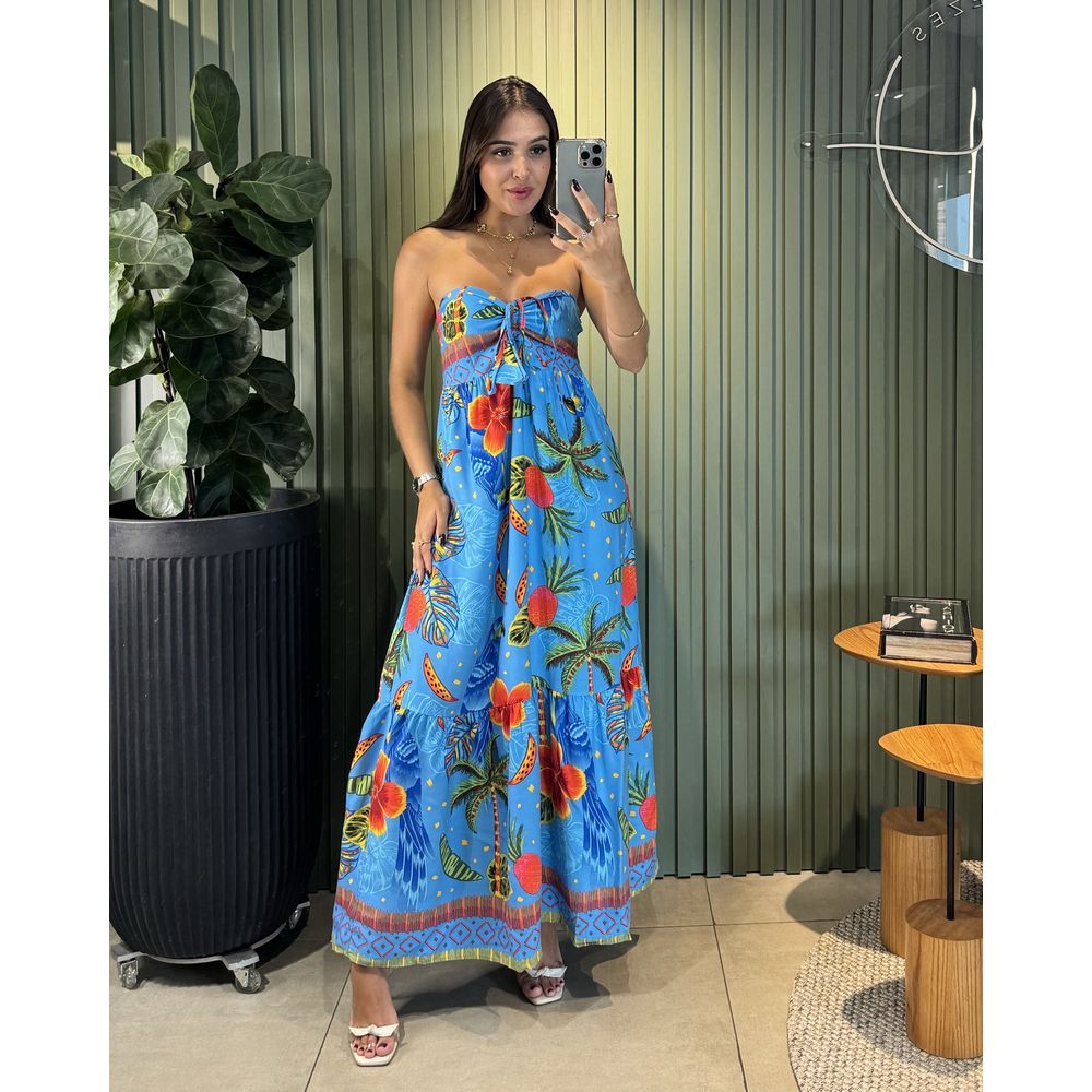 VESTIDO LONGO TALIA AZUL EST ARARA