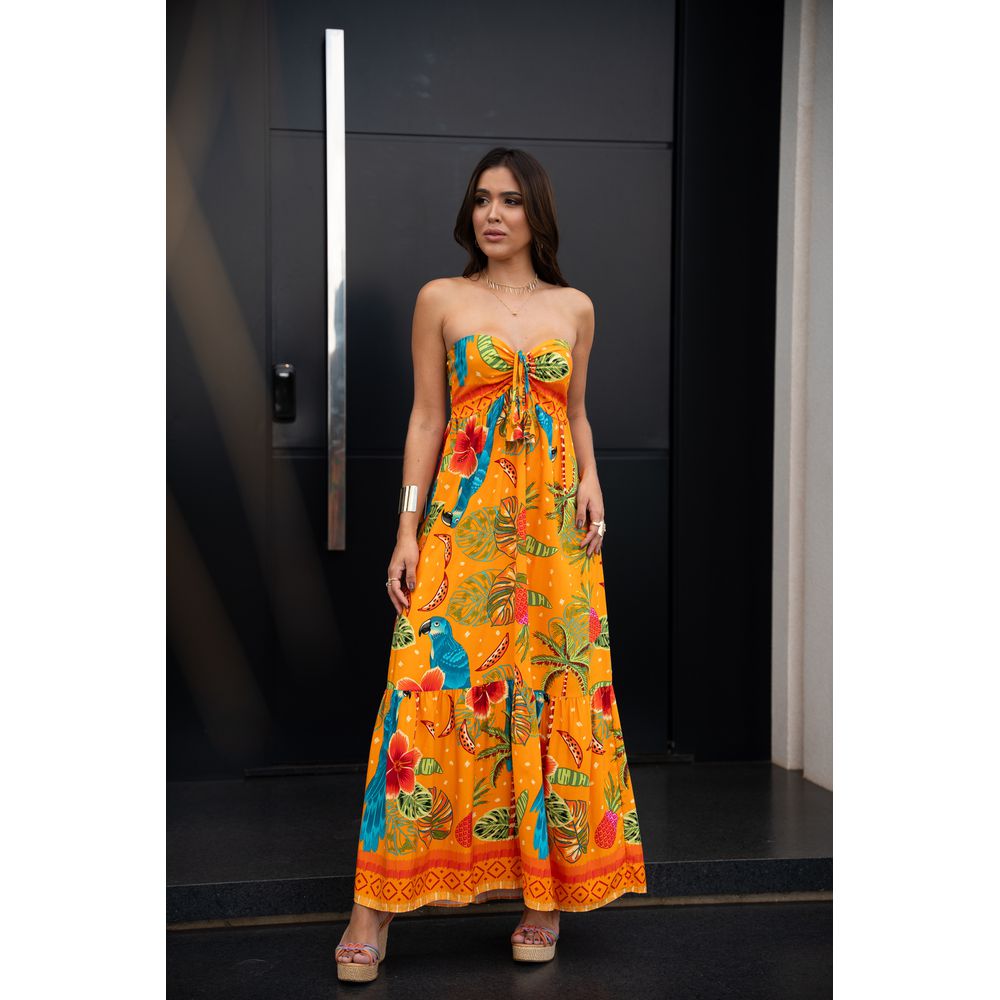 VESTIDO LONGO TALIA LARANJA EST ARARA