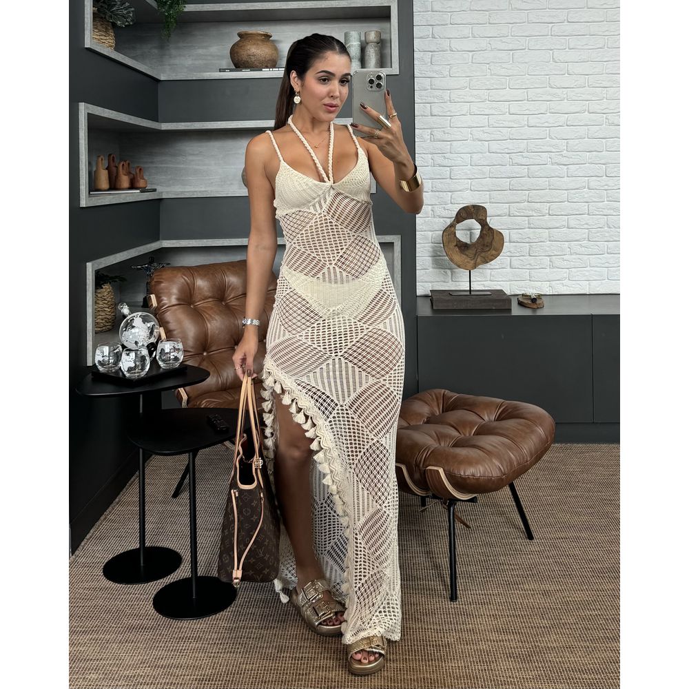 VESTIDO PARATY CREME