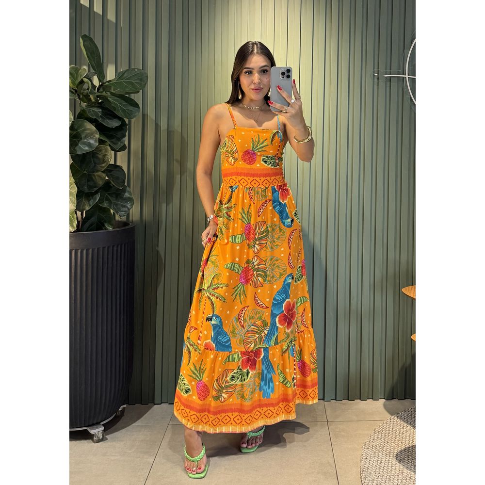 VESTIDO LONGO FIORELA LARANJA EST ARARA