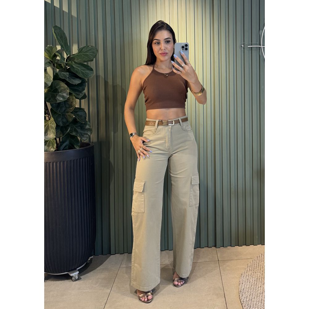 CALÇA CARGO SAMANTA CAQUI